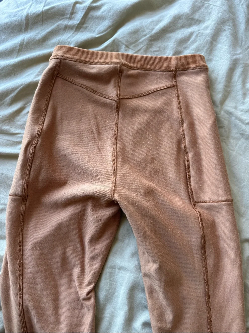 Alo Yoga Micro Corduroy 2 Piece Set Toffee Flare Pants Crop Top S